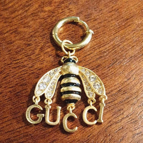 Authentic Gucci Gold Crystal Bee Dangling Earrings - Picture 3 of 5